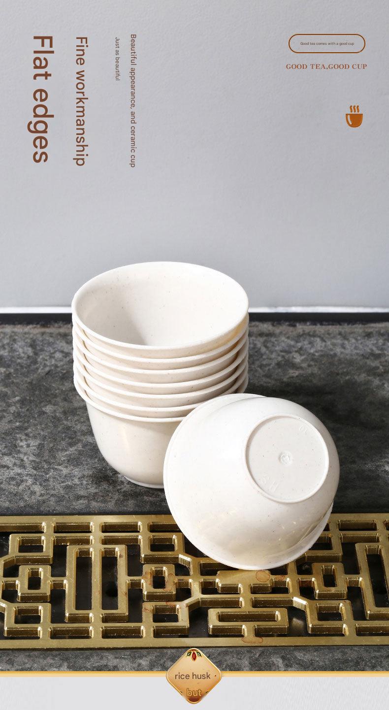 Premium disposable rice husk tea cup image 8
