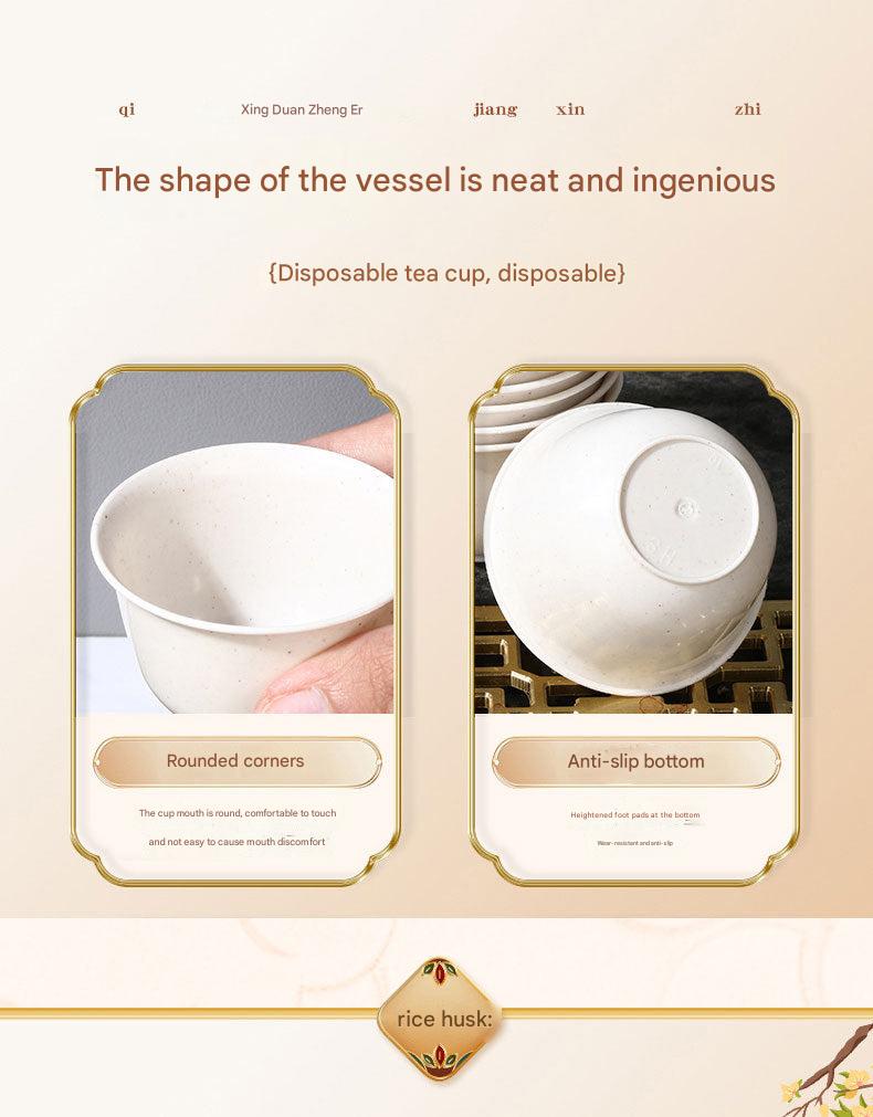 Premium disposable rice husk tea cup image 10