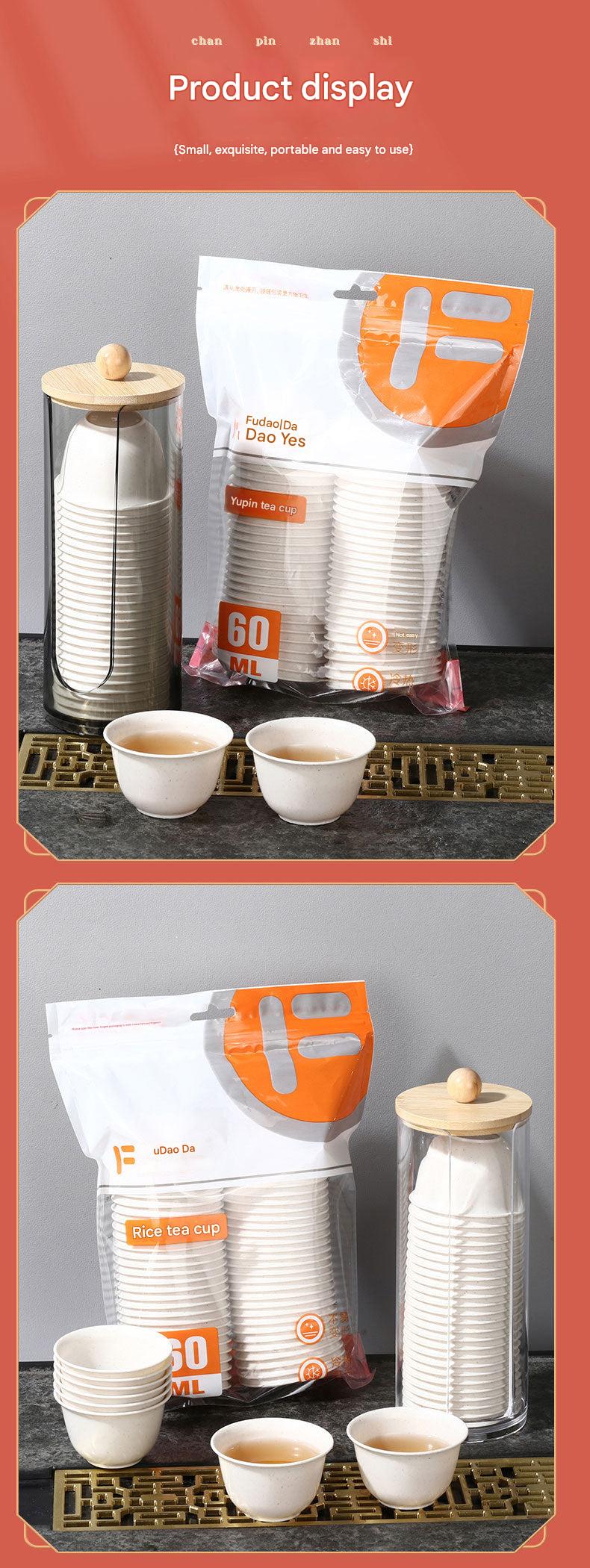 Premium disposable rice husk tea cup image 2