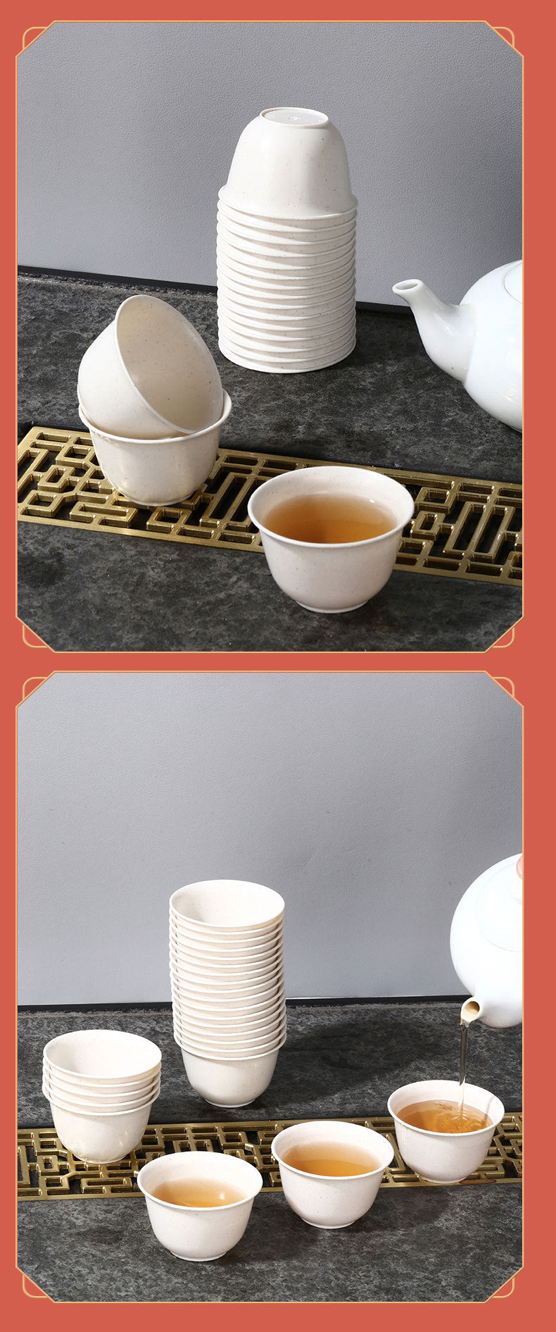 Premium disposable rice husk tea cup image 4
