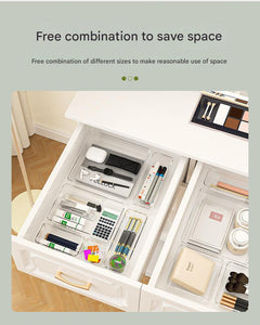 Clear storage box set for office supplies