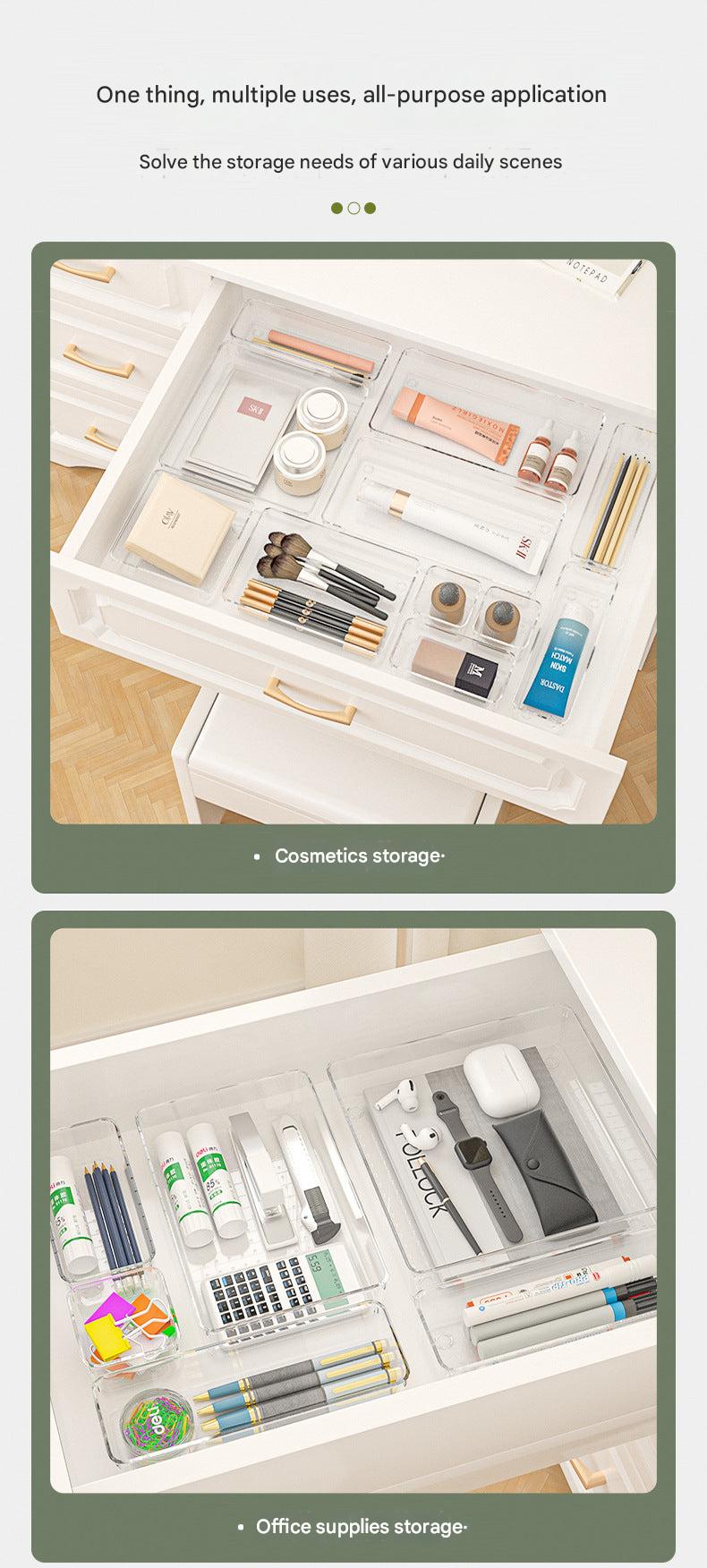Clear boxes used for clutter-free living