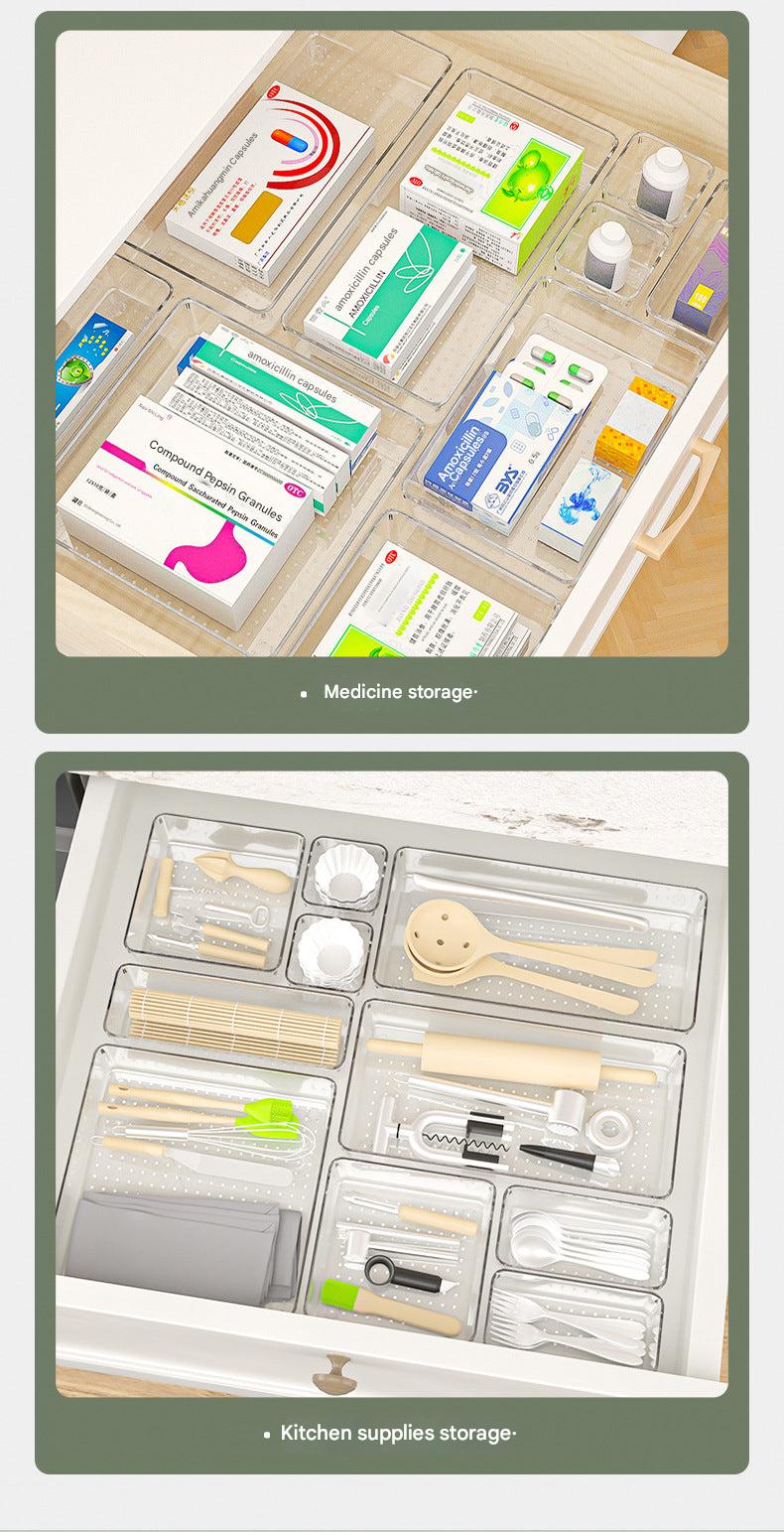 Clear Organising Storage Box Set on countertop