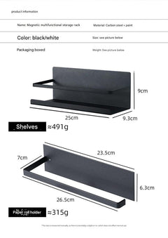 Magnetic refrigerator storage rack holding condiments