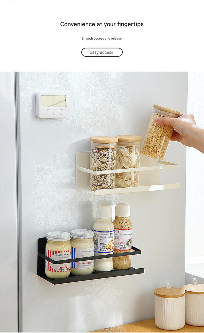 Clean and minimalist fridge organiser in kitchen
