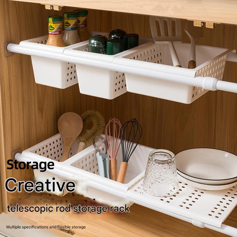 Close-up of no-drill storage solution