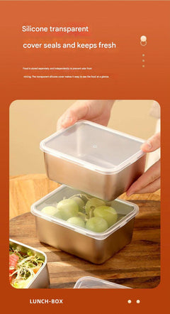 Compact stainless steel food container set