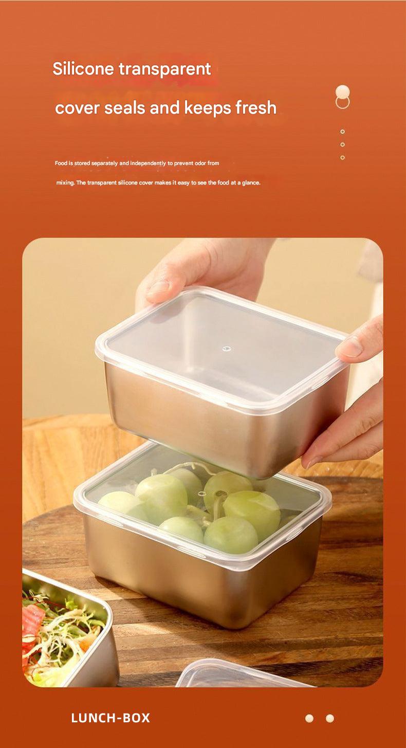 Compact stainless steel food container set