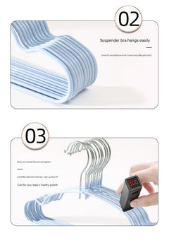 High-quality baby clothes hangers in bright colours