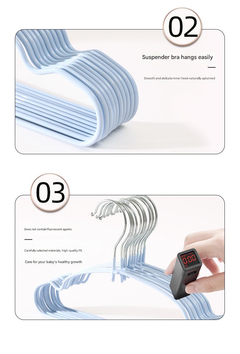 High-quality baby clothes hangers in bright colours
