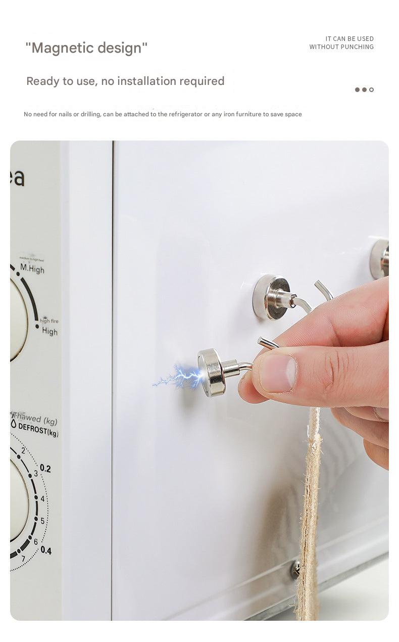 Magnet hooks for garage organisation
