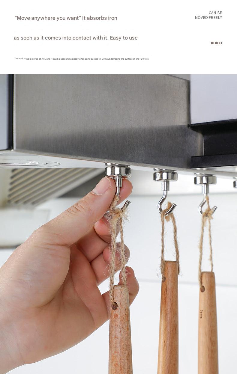 Iron magnetic hooks hanging tools in garage