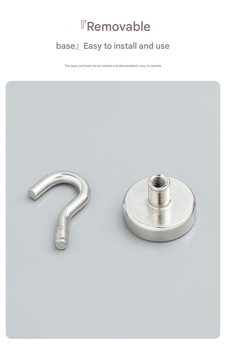 Magnetic hooks showcased in versatile use case