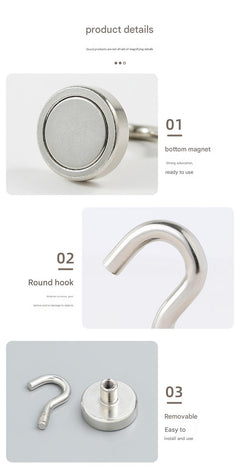 Modern design of iron magnetic hooks shown