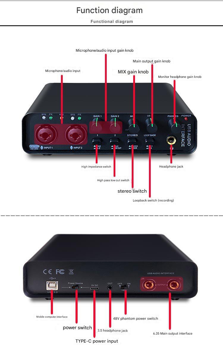Audio interface connection with musical instruments