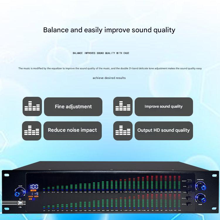 Back view of audio equalizer panel