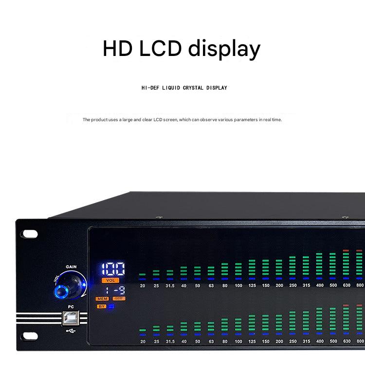 Professional 31-band audio equalizer front view