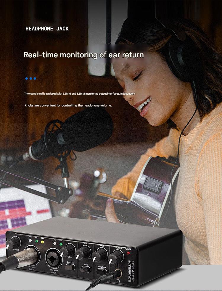 Professional USB audio interface with microphone