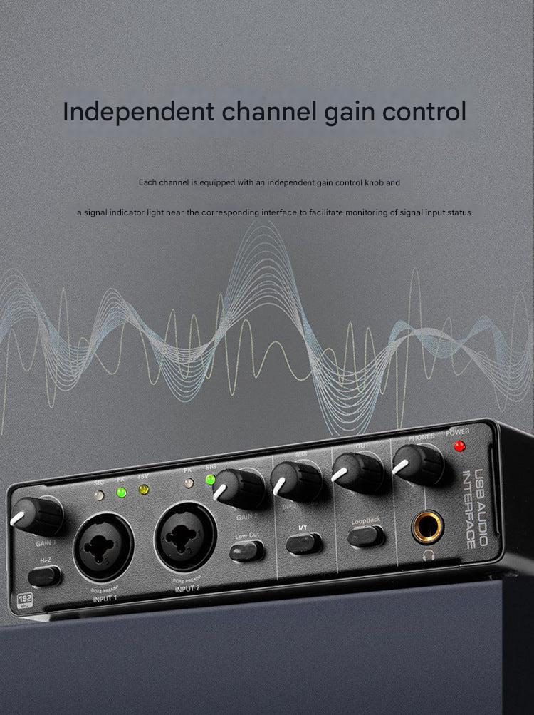 Professional USB audio interface in studio setup