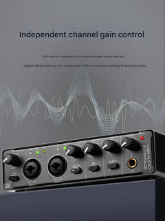 Professional USB audio interface in studio setup