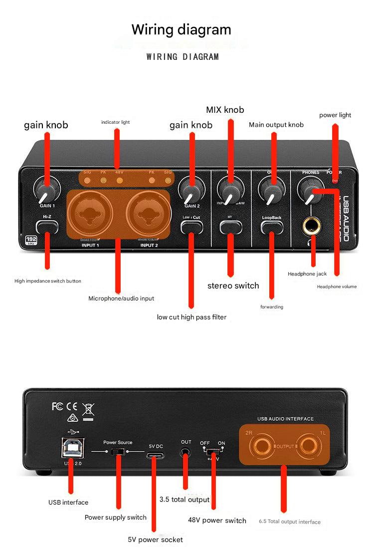 Professional USB audio interface side view