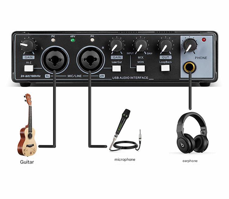 Professional USB audio interface connection ports