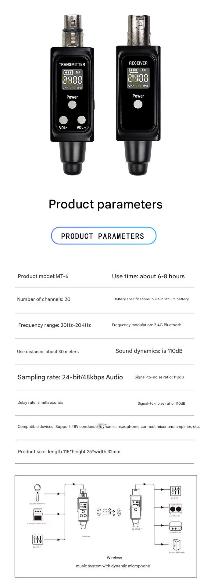 Wireless microphone in use
