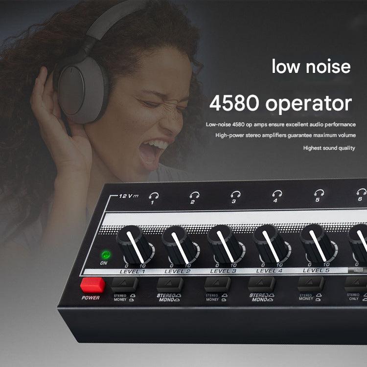 4-channel headphone amplifier rear view