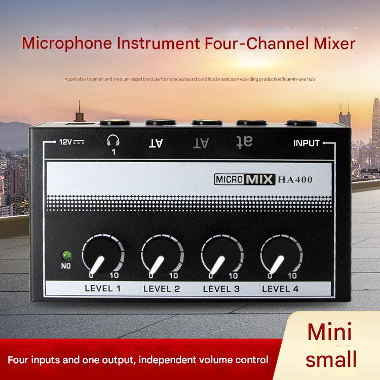 4-channel headphone amplifier in a studio setting