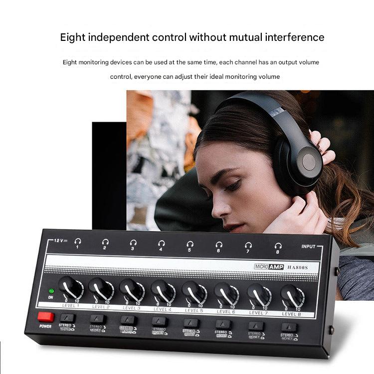 4-channel headphone amplifier side view