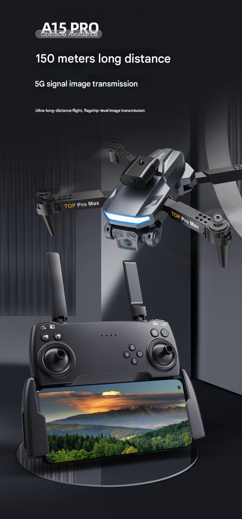 Image of A15 drone in flight with HD camera