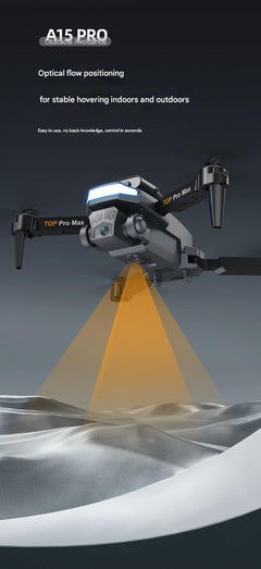 Close-up of the A15 drone remote control interface