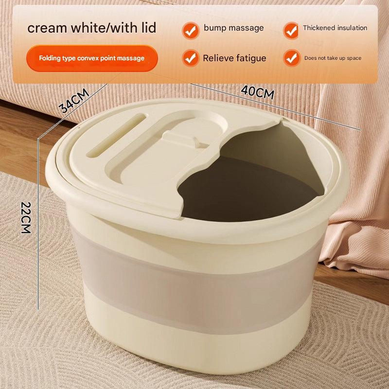 Folding foot soaking bucket in pink colour