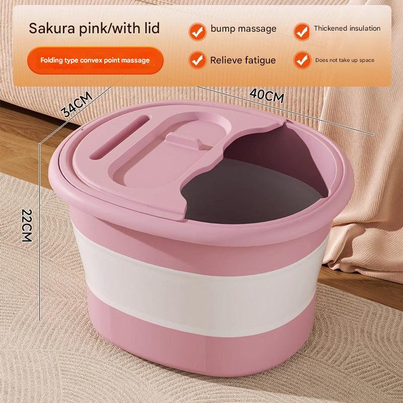 Folding foot soaking bucket in green colour