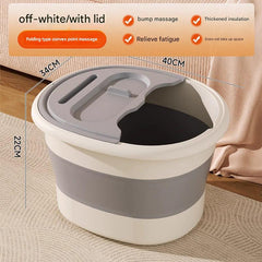 Folding foot soaking bucket in gray colour