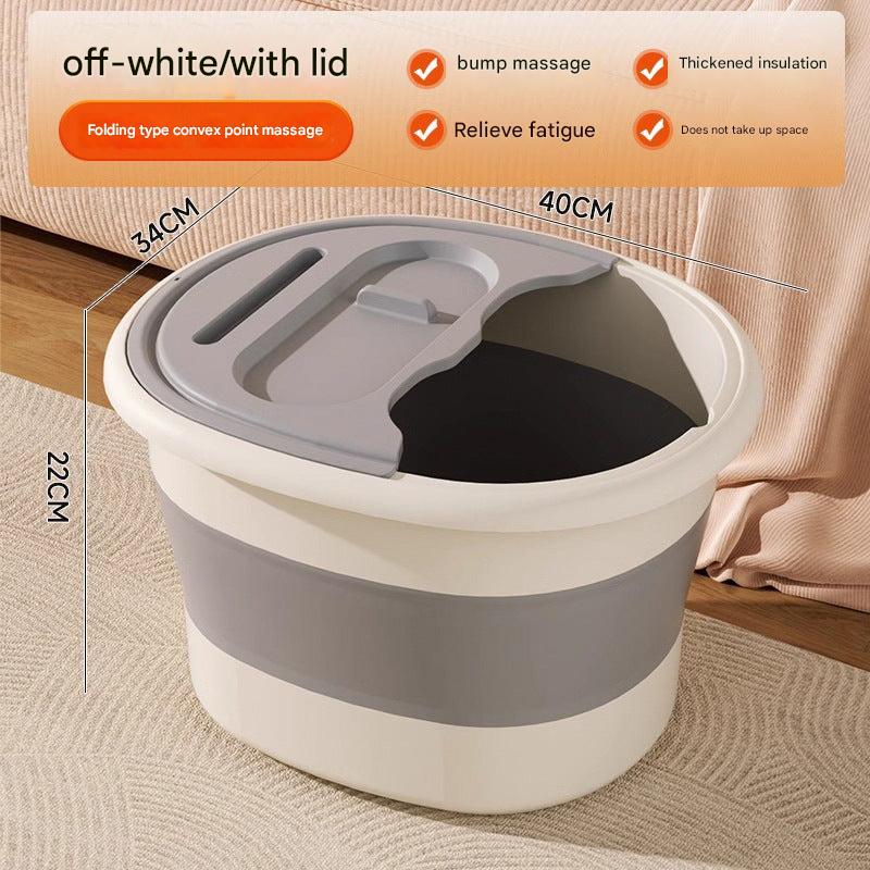 Folding foot soaking bucket in gray colour