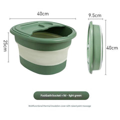 Folding foot soaking bucket in blue colour