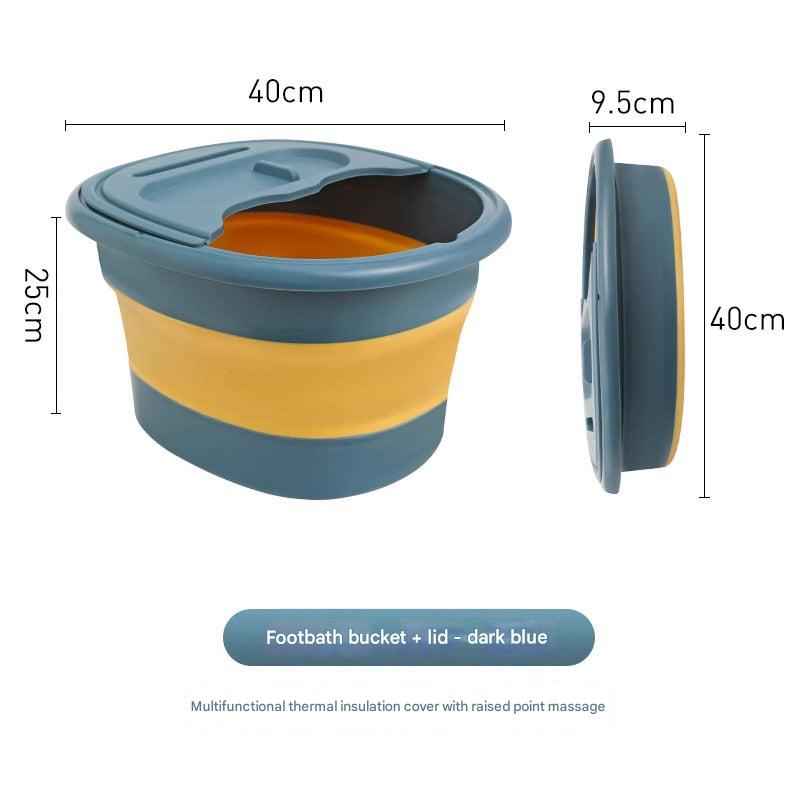 Folding foot soaking bucket in orange colour