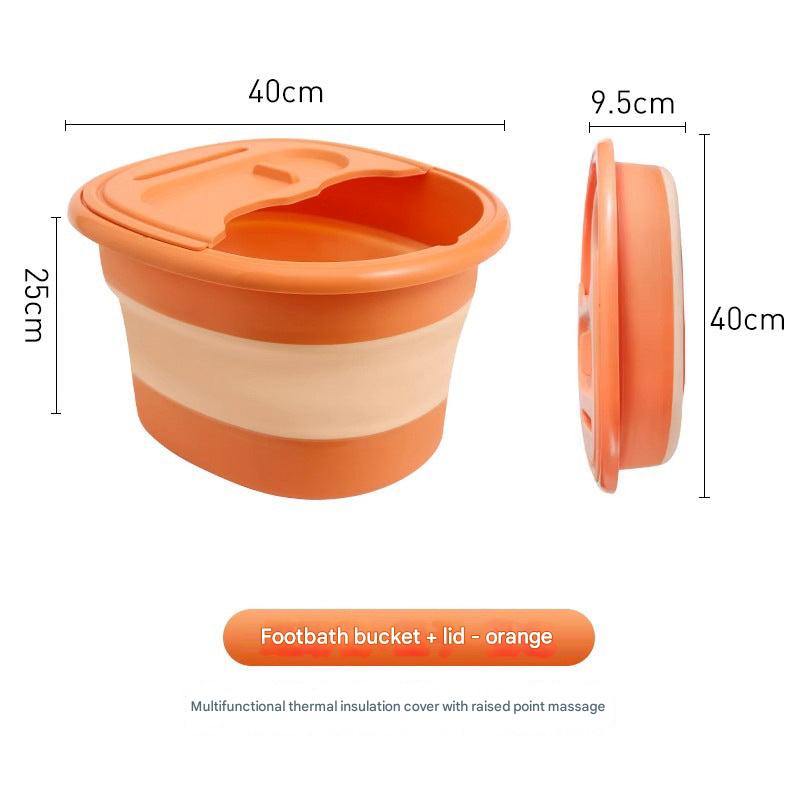 Foot soaking bucket demonstrating use with bath salts