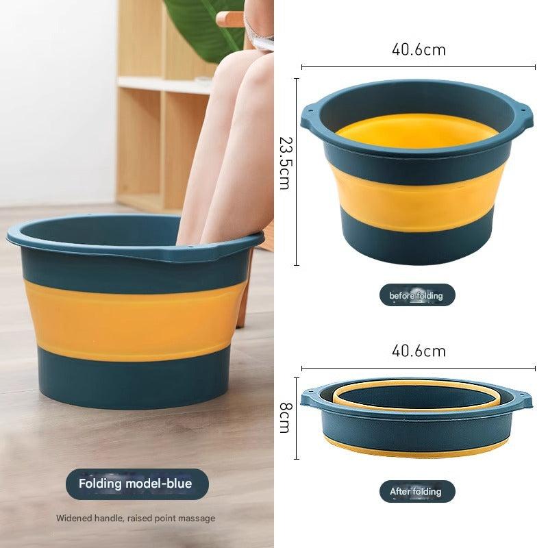 Folded foot soaking bucket for easy storage