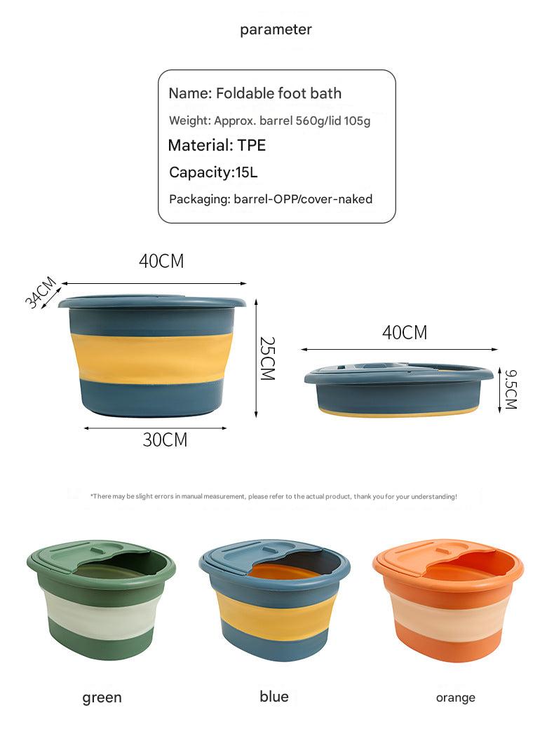 Folding foot soaking bucket in gray colour