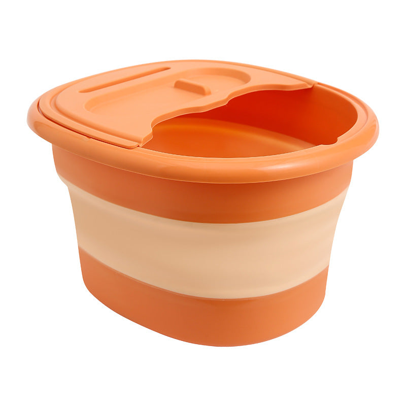 Folding foot soaking bucket in blue colour