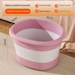 Foot soaking bucket demonstrating use with bath salts