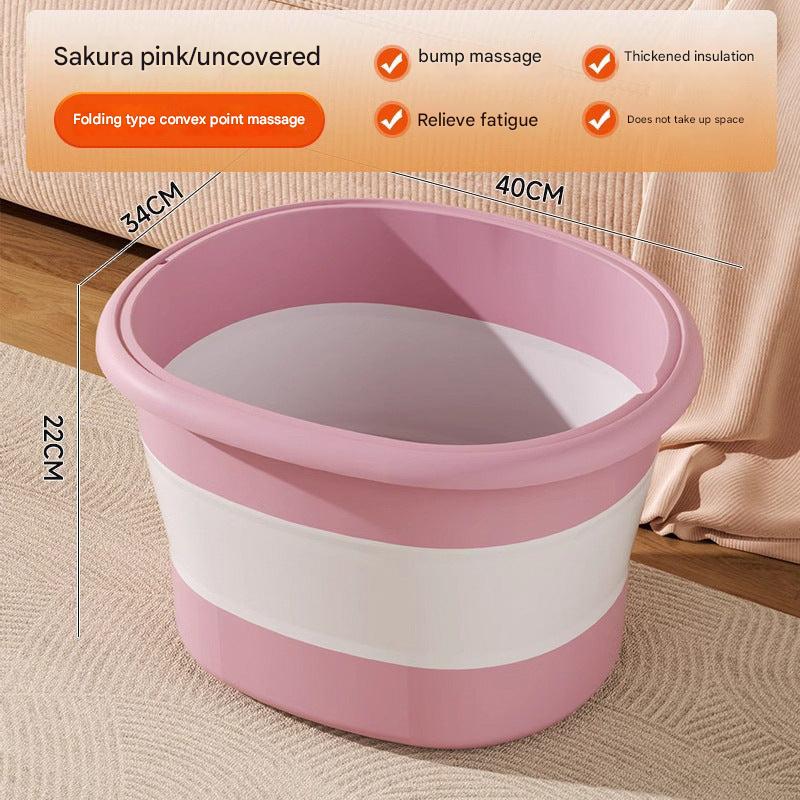 Foot soaking bucket demonstrating use with bath salts