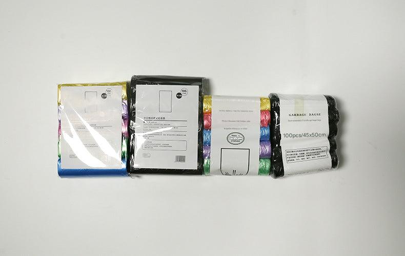 Complete set of colourful trash bags for home