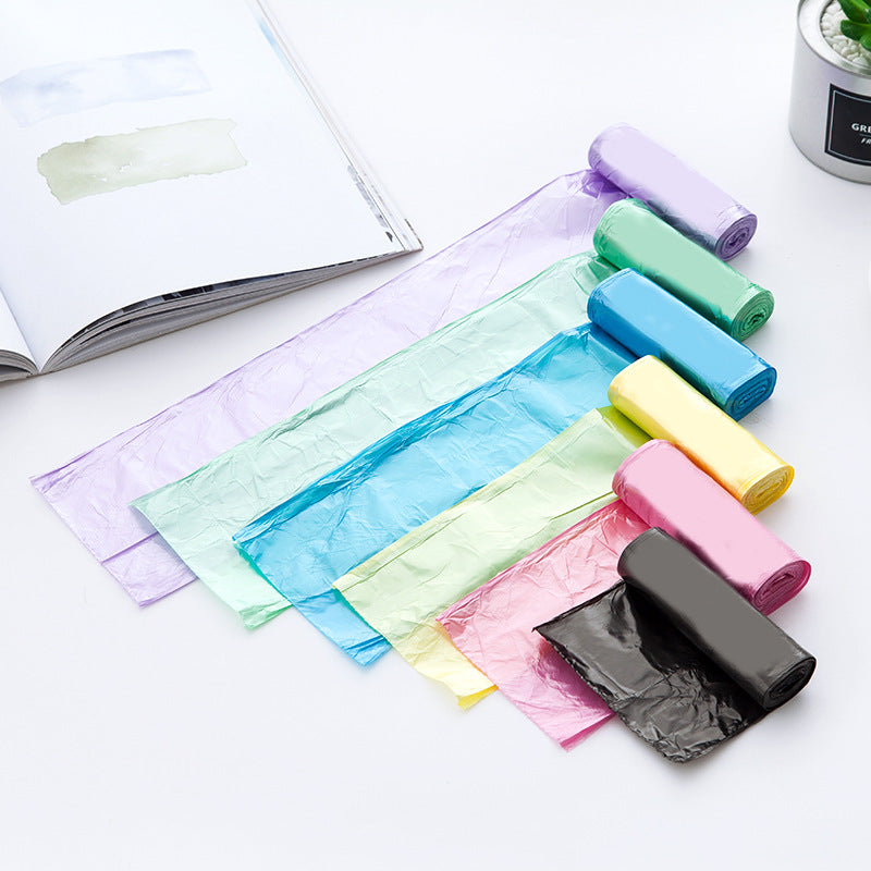 Durable bathroom trash bags in assorted colours