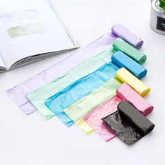 Durable bathroom trash bags in assorted colours