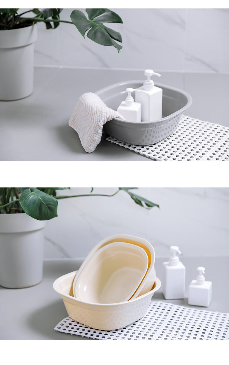 Large multi-purpose plastic bowl in kitchen