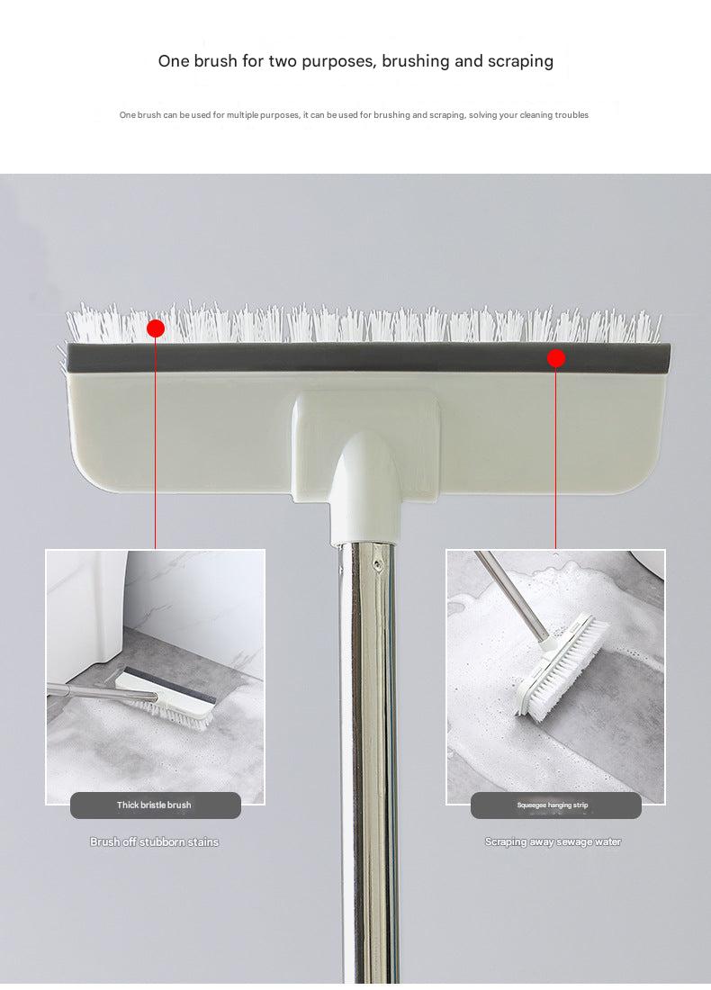 Dual-function bathroom brush in action