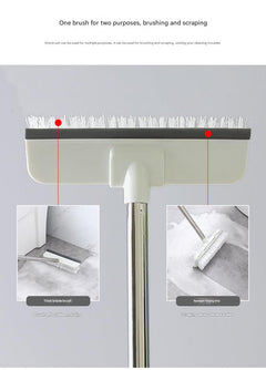 Dual-function bathroom brush in action